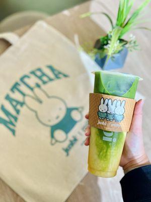 Miffy's Orange Creamsicle Matcha Latte