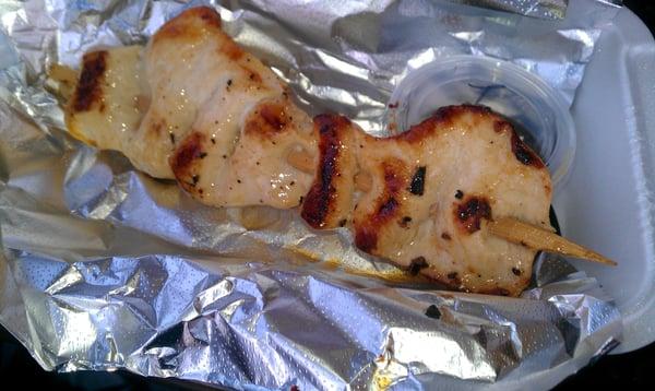 grilled chicken skewer