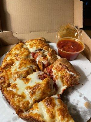 Chicken Parmigiana calzone- loved it!