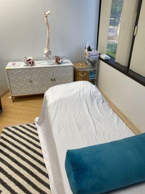 Pelvic physical therapy treatment room