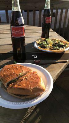 Delicious mini taco, torta and Mexican coke