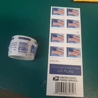 Flag stamps roll and sheet