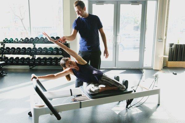 Pilates reformer exercises are great for lengthening and strengthening.