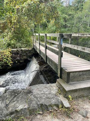 Upper Pond footbridge at the weir