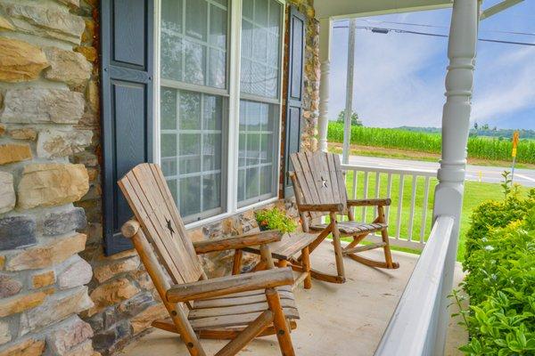 Porch views of beautiful country setting.