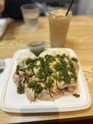 Reg. Cold Ginger Chicken w/ a Hazelnut ice coffee