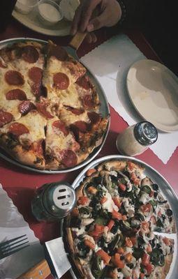 Pepperoni Pizza and Veggie Pizza!