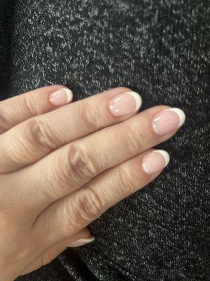 Acrylic French tip manicure, French tip gel polish