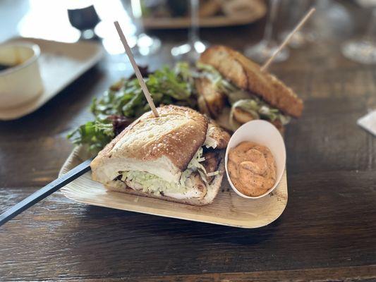 Pan fried chicken sandwich