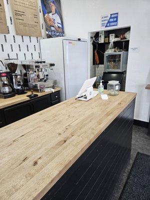 The coffee area and counter