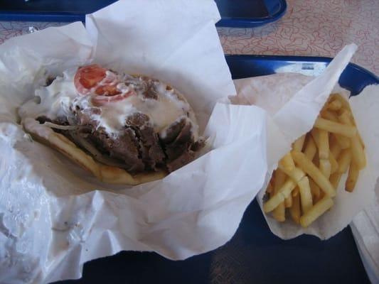 Gyros with fries combo lunch