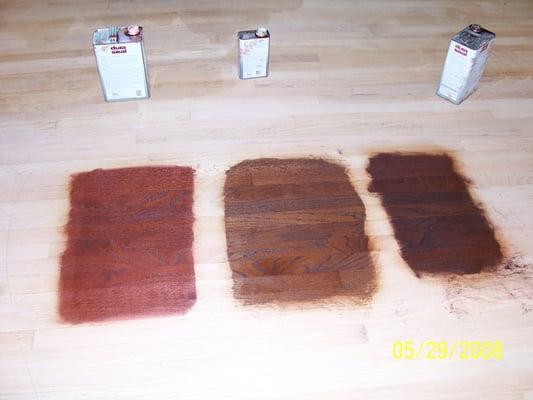 Stain samples on your floor