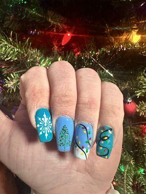 "Blue Christmas" nail design