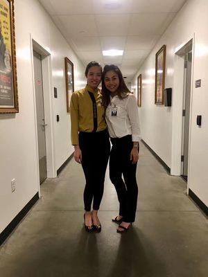 Two of beautiful students just got hired at Hollywood park casino .