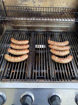 Jaworski's Sicilian sausages grilled all the way down in Daytona Beach Shores.