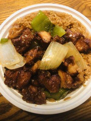 Bourbon chicken lunch special