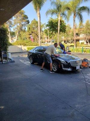 Hand washing my car when the power went out