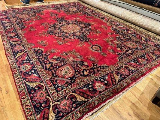 Photo of our antique Tabriz rug sent by Turabi after cleaning but before shipping. Looks pretty nice.