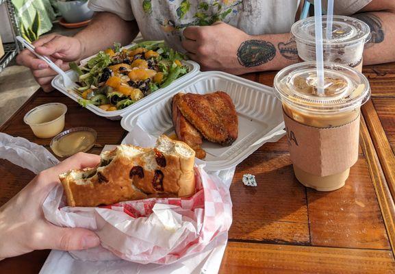 Salmon salad and an aloha bread