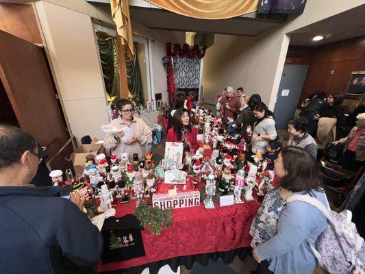 Nut Crackers and Christmas ornaments for sale at the Jackson Theater Lobby, Ohlone College - Nut Cracker Suite