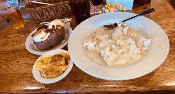 Loaded Baked Sweet Potato Chicken n' Dumplins Three Cheese Squash Casserole Apple Juice (Large) Coca-Cola