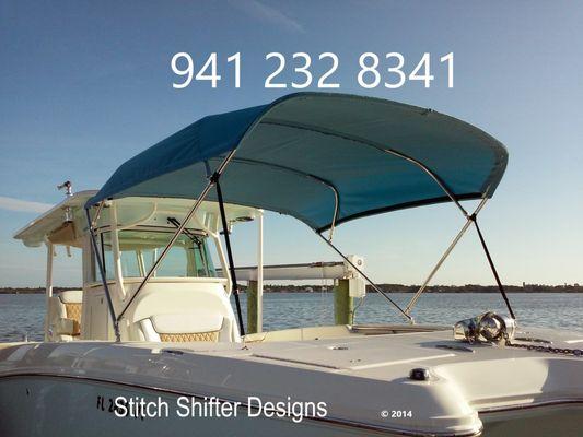 Custom Bimini tops and frames by Stitch Shifter Designs Englewood Fl.