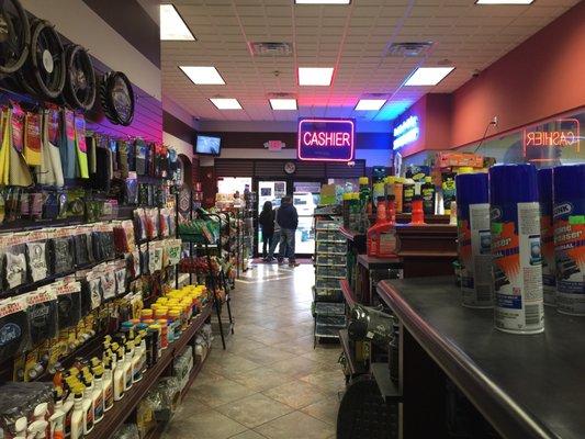 Great selection of automotive accessories, air fresheners, and more. Comfortable waiting area.