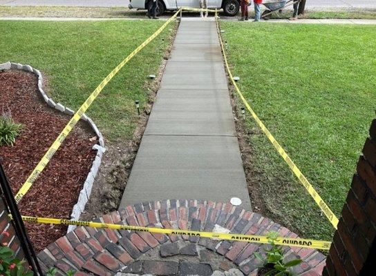 New concrete walkway