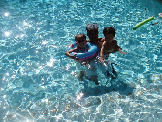 Enjoying crystal clear water