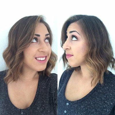 Textured bob with balayage by Sonia! The woman can work wonders!!