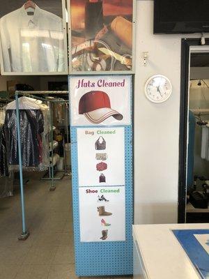 Professional cleaning for hats, leather goods, purses, handbags and shoes