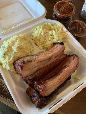 Daily Special 1/4 ribs and two sides.