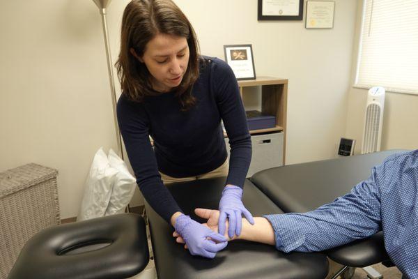 Dry needling to reduce hand/wrist pain