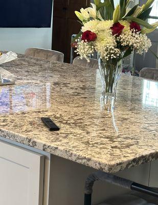 Granite kitchen island countertop