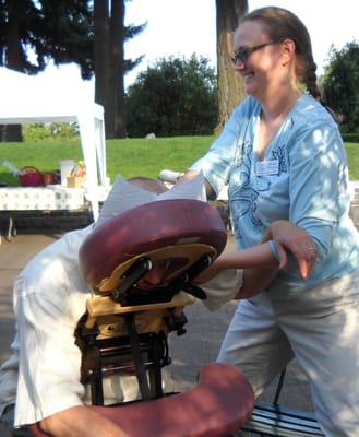 Chair Massage at Pamper For a Purpose in 2011.