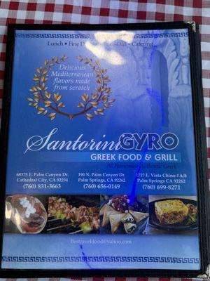 Menu cover