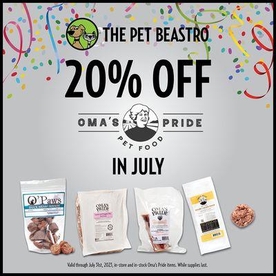 Oma's Pride 20% OFF in July