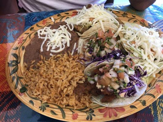 4 tocos dinner: fish, shrimp and chile reano