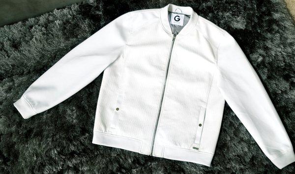 White leather jacket, looks good as new!