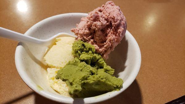 Red bean, green tea, & vanilla ice cream