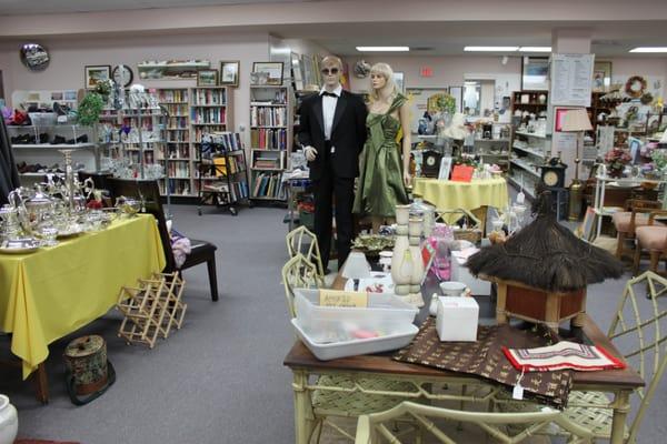 Interior of Thrift Shop showing variety of merchandise for sale