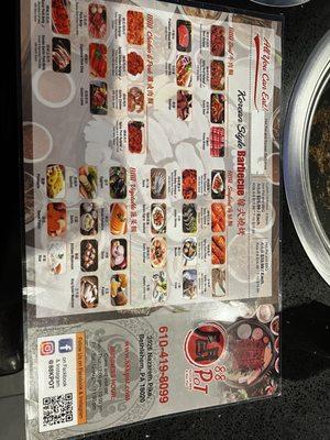 Menu kbbq