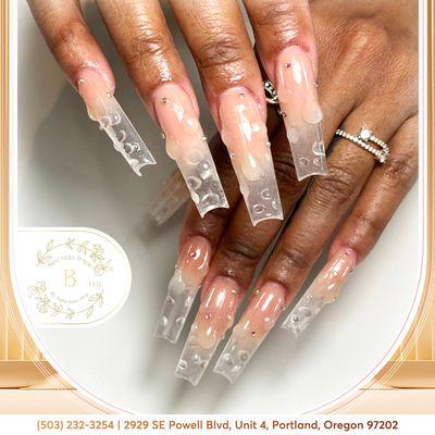 Looking for a classic and timeless nail look?  Look no further than these beautiful nude square nails.