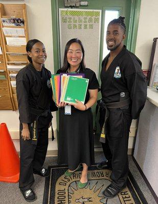 2022 School Supply Donation on behalf of 1st Class Martial Arts Parents for William Green Elementary!  Thank you parents.  You rock!