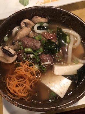 Udon with steak