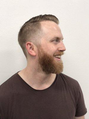 Beard gentleman's fade and blend into beard refined with straight razor clean and dapper