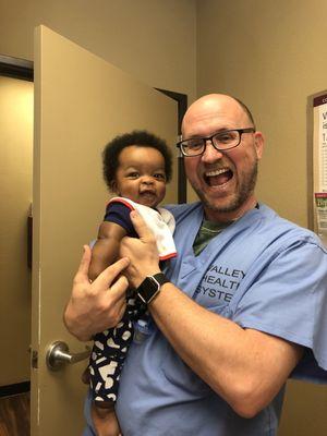 Dr Mclemore with my son that he delivered