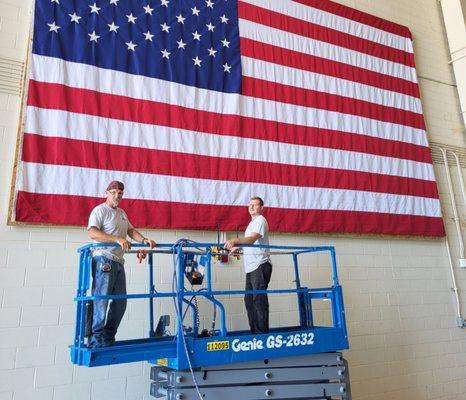 Dyess AFB American flag installation