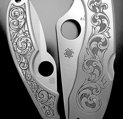 Custom hand engraving for knives, jewelry and heirlooms.