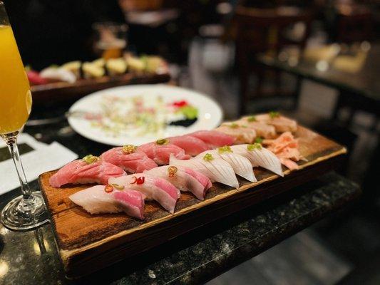 O'toro sashimi, Binnaga, Hamachi Toro, Hamachi, Hon Maguro